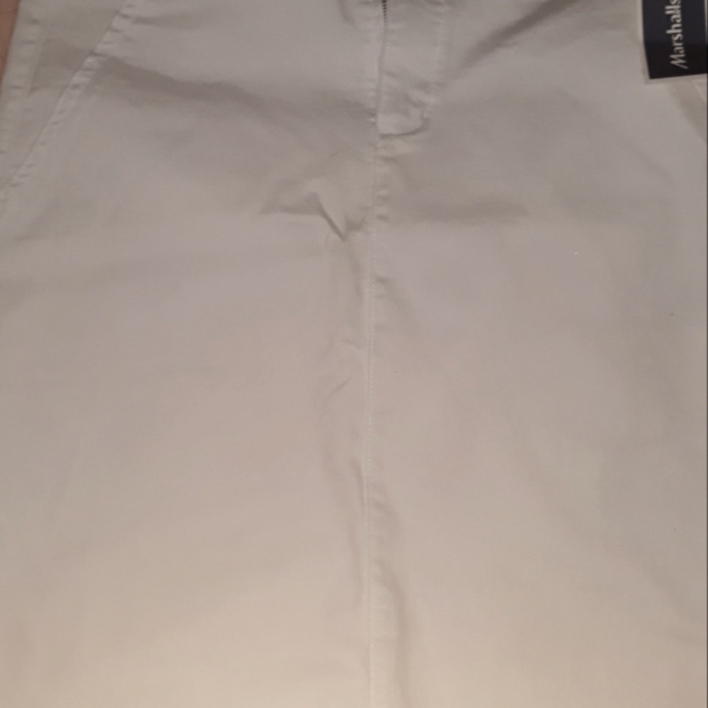 Woman white jean skirt